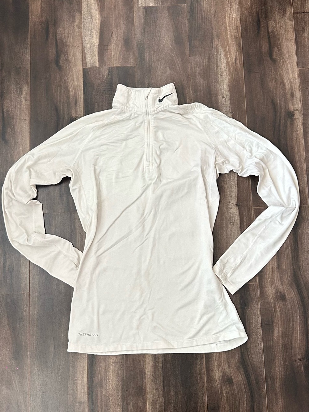 Nike White Long-Sleeve Therma-Fit Quarter Zip Pullover